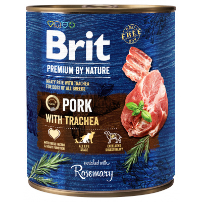 Brit Premium by Nature konzerva Pork with Trachea 800g