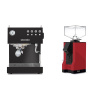 Ascaso Steel UNO, Black + Eureka Mignon Silenzio, BL ferrari red