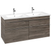 VILLEROY & BOCH Venticello závesná skrinka pod dvojumývadlo, 4 zásuvky, 1253 x 502 x 590 mm, Stone Oak, A93001RK