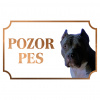 Americký pitbullteriér - Kovová tabuľka POZOR PES