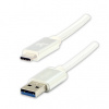 Kábel USB (3.2 gen 1), USB A M- USB C M, 2m, 5 Gb/s, 5V/3A, biely, Logo, box, nylónové opletenie, h KUAHDTL20TBL