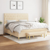 zahrada-XL Posteľný rám boxspring s matracom krémový 180x200 cm látka 3137418
