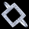 Silver.ag Prsteň strieborný, CZ, štvorec R3061