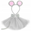 Kostým pre dievča - Del-Sol Animal Costume 116 (Nastaviť maskovať uši myši myš sukňou 40 cm)