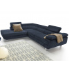 Rohová sedacia súprava Lotos,tmavomodrá látka, ľavý roh