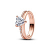PANDORA Dvoupásmový prsten se srdcem 52 183100C01-52
