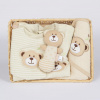 4-dielny dojčenský darčekový set z BIO bavlny New Baby béžová