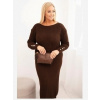 Kesi Włoski Dámske šaty Plus Size s moherom čokoládová