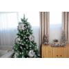 Kvet MagicHome Vianoce, Poinssetia, strieborná, stonka, 38 cm, veľkosť kvetu: 24 cm