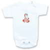 BABY´S WEAR Detské body, krátky rukáv- ŽIRAFA, biele veľkosť: 86 (12-18m)