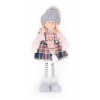 MagicHome Vianoce Dekorácia MagicHome Vianoce, Dievča v károvaných šatách, 38 cm
