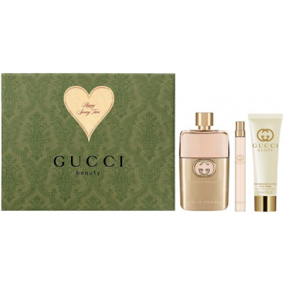 Gucci Guilty Pour Femme, SET: Parfumovaná voda 90ml + Parfumovaná voda 10ml + Telové mlieko 50ml pre ženy