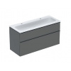 Geberit iCon - Skrinka s dvojumývadlom, 12x5x6 cm, 2 zásuvky, KeraTect, lávová 502.334.JK.1