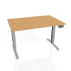 Hobis Pracovný stôl Motion, PO, 3S, 120x61 - 128x80 cm, buk/sivá