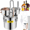 Moonshine Still Distiller 3Gal 12L medená vodná destilačná trubica z nehrdzavejúcej ocele s cirkulačným čerpadlom Súprava na domáce varenie piva Zabudovaný teplomer