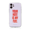 AppleMix Kryt BABACO pre Apple iPhone 12 mini - gumový - Your hate is my fuel - ružový