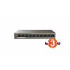 Tenda TEF1110P-8-63W PoE AT switch - 8x PoE 100 Mb/s + 2x Uplink 100 Mb/s, PoE max 63W, fanless