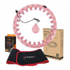 SADA HULA HOP HHW01 PINK S VÝSTUPKAMI A ZÁVAŽÍM HMS + PÁS BR163 ČERVENÝ