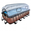 Bazén EXIT Drevo 540x250x122cm s prekrytím a pieskovou filtráciou