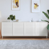 zahrada-XL Lamelové dvierka na skrinku 4 ks, biele 69x59,4 cm, borovica 151168