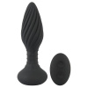 Anos battery-operated, radio-controlled, rotating pearl spiral anal vibrator black