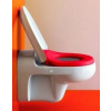 Laufen FLORA KIDS Detské WC sedátko s poklopom, odnímateľná, oceľ.úchyty, biela/červená H8910300620001