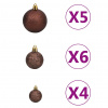 vidaXL Osvetlený umelý polovičný vianočný stromček+gule, biely 240 cm - Biela - 184232-118223