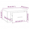 vidaXL Nástenný nočný stolík biely 50x36x25 cm - Biela - 77117-31676