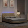 Rám postele s LED bez matrace Cream 120x200 cm Látka Krémová 3310662