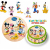 DIGITÁLNA TLAČ Jedlý obrázok na tortu Myšiak Mickey MINNIE + POSTAVY TEXT 76