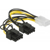 Delock PCI Express napájecí kabel 6 pin samice > 2 x 8 pin samec 15 cm