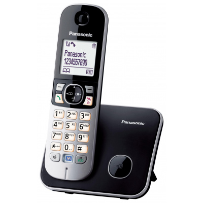 Panasonic KX-TG6811GB - telefón DECT - 120 záznamov - identifikácia volajúceho - čierny