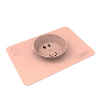 MATCHSTICK MONKEY Anti-Slip Bowl -Protismyková miska s podložkou Dusty Pink