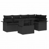 zahrada-XL Súprava záhradných pohoviek s vankúšom 6 pcs Čierna Poly ratan 3357026
