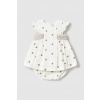 Detské šaty s prímesou ľanu Mayoral Newborn 1859.2H.Newborn.PPYH béžová 75