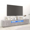 vidaXL TV skrinka s LED svetlami betónovo-sivá 200x35x40 cm 3081910