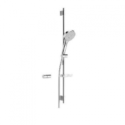 Hansa Activejet - Set sprchovej hlavice, 3 prúdy, tyče a hadice, svetlosivá/chróm 84370130