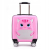 ECARLA Detský cestovný kufor do kabíny, ružový mačiatko WP04