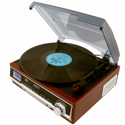 Retro otočný stôl s reproduktormi Rádio drevené stereo (Retro otočný stôl s reproduktormi Rádio drevené stereo)