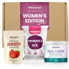 Allnature Women’s Edition Allnature Jahody mrazem sušené v bílé čokoládě mrazom sušené ovocie v čokoláde 100 g + Allnature Epsomská sůl soľ do kúpeľa 500 g + Allnature Kolagen Original Premium prášok