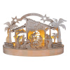 SOLIGHT Vianočný drevený betlehem podsvietený, 5x LED, prírodné drevo, 25cm, 2x AA