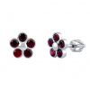 Stříbrné náušnice POMNĚNKY se syntetickým rubínem na šroubek SILVEGOB70611SBDR