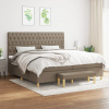 zahrada-XL Boxspring posteľ s matracom sivohnedý 200x200 cm látka 3137425