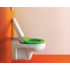 Laufen FLORA KIDS Detské WC sedátko s poklopom, odnímateľná, oceľ.úchyty, biela/zelená H8910300720001