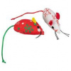 Xmas mouse - myš 7 cm, látková hračka pro kočky, 2 ks 2 ks