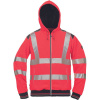 CERVA KNOXFIELD HVPS / HI-VIS celoprepínací mikina s kapucňou - červená XXXL