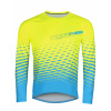 Dres FORCE MTB ANGLE s dlhým rukávom fluo-modrý L