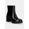 Kožené členkové topánky GOE dámske, čierna farba, na podpätku, jemne zateplené, OO2N4158 BLACK OO2N4158.BLACK EUR 40