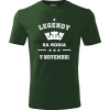 Lahvově zelené tričko Legendy sa rodia v novembri - darček pre mužov k narodeninám S
