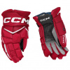 CCM Rukavice CCM Jetspeed FT8 JR, červená-biela, Junior, 12